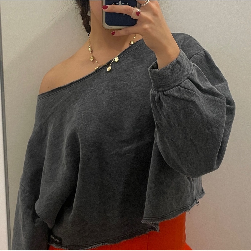 Grey Cropped Sweater